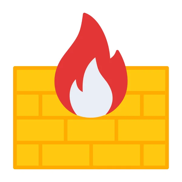 Flat Design Icon Firewall — Stock Vector