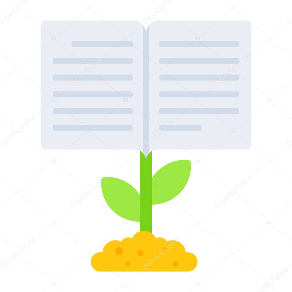 A flat design, icon of knowledge growth
