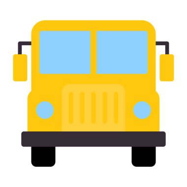 Düz moda dizaynında otobüs vektör simgesi