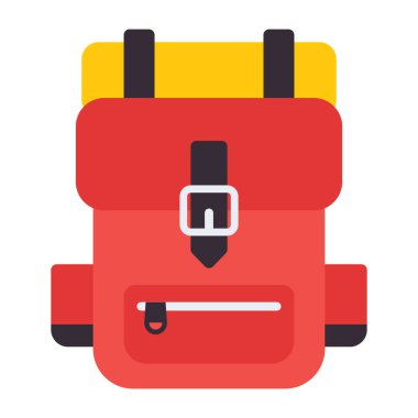 Okul çantası simgesi, sırt çantasının vektör tasarımı