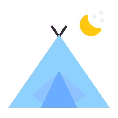 Düz dizayn, kampın simgesi.