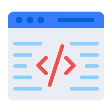 Düz dizayn, web kodlama simgesi