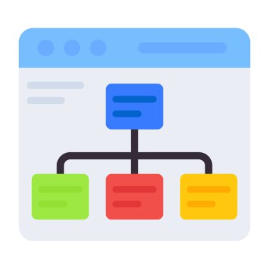 Düz tasarım, web sitemap simgesi