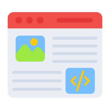 Düz tasarım, web içeriği simgesi