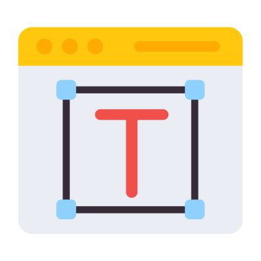 Düz tasarım, metin aracının simgesi