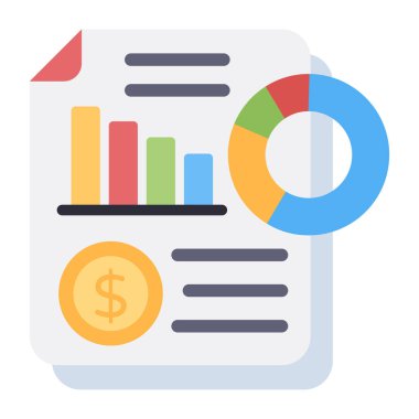 İş raporlu dolar, mali rapor simgesi