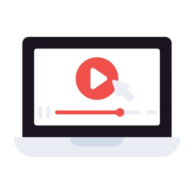 Düz tasarım, çevrimiçi video simgesi