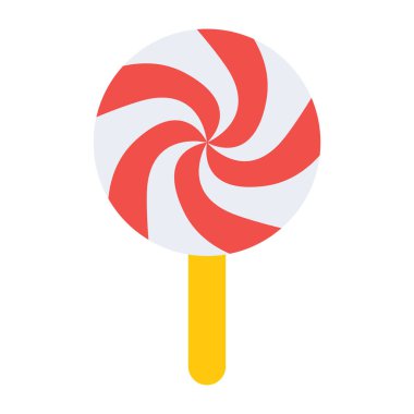 Düz simgede tatlı lolipop