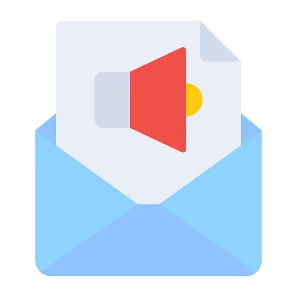 Design Plat Icône Email Marketing — Image vectorielle