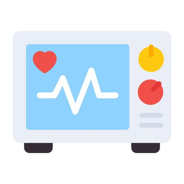Srdeční Tep Uvnitř Monitoru Zobrazující Ikonu Elektrokardiogramu — Stockový vektor