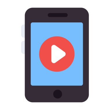 Düz tasarım, mobil video simgesi
