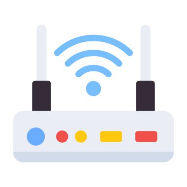 Düz dizayn, kablosuz ağ aygıtının simgesi