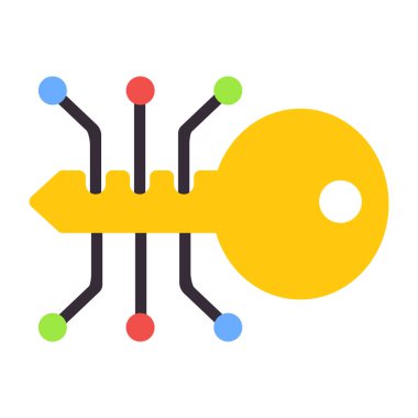 Düz dizayn, dijital anahtarın simgesi