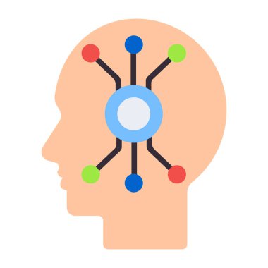        Düz dizayn, dijital beynin simgesi