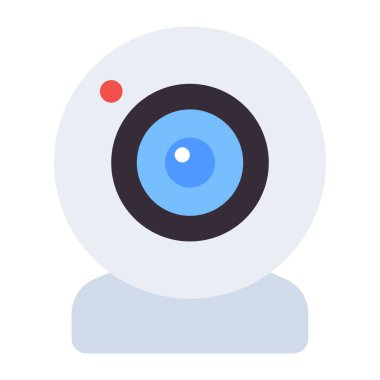 Düz dizayn, webcam simgesi