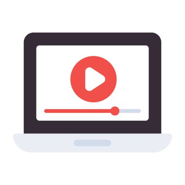 Düz tasarım, çevrimiçi video simgesi