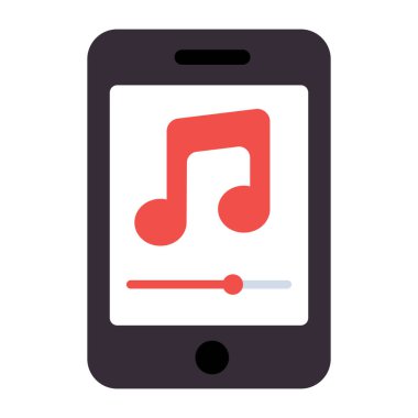 Düz tasarım, mobil müzik simgesi
