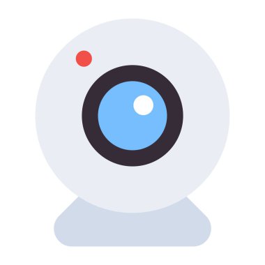 Düz dizayn, webcam simgesi