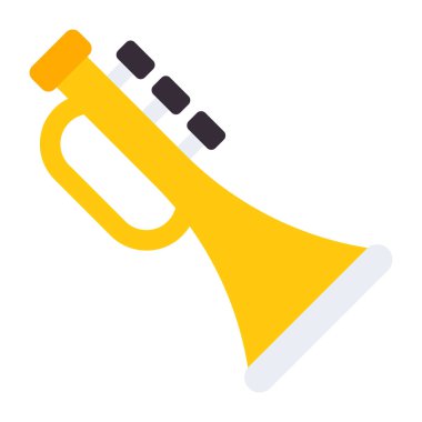 Düz dizayn, müzik kornasının simgesi.