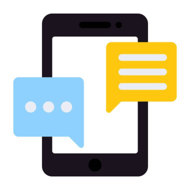 Düz tasarım, mobil sohbet simgesi