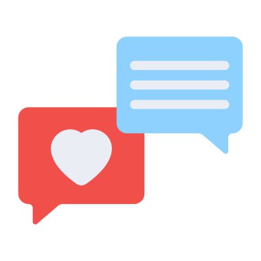 Düz dizayn, romantik sohbet ikonu