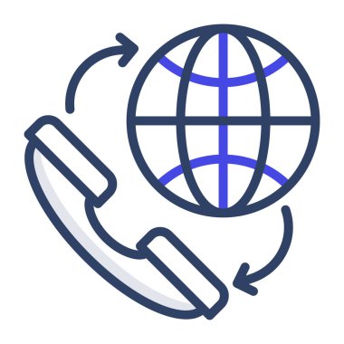       Düz bir tasarım, küresel sohbetin simgesi