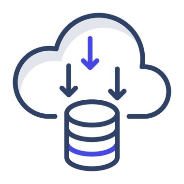        Bir özet tasarımı, bulut veritabanı indirme simgesi