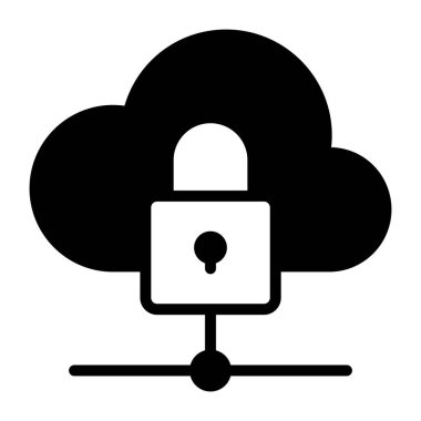 Bir kabartma tasarımı, bulut ağ güvenliğinin simgesi