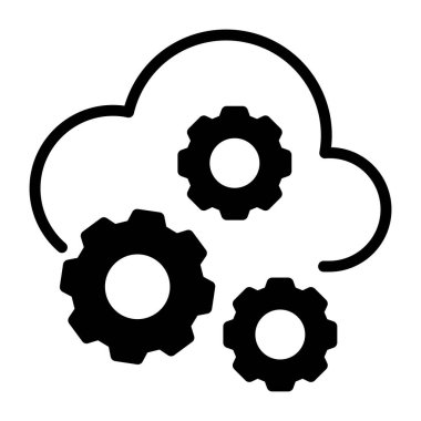 Katı bir tasarım, bulut ayarı simgesi