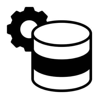Bir kabartma tasarımı, veritabanı ayarı simgesi