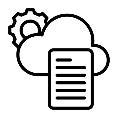 Bir doğrusal tasarım, bulut belge ayarlarının simgesi