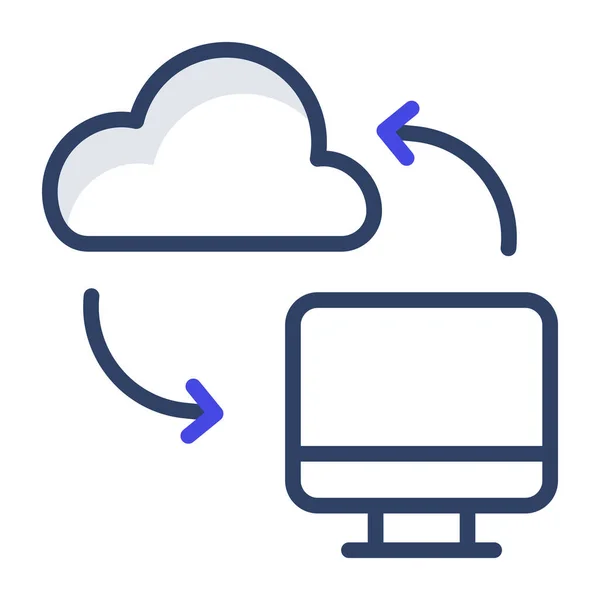 Plochý Design Ikona Výměny Cloudových Dat — Stockový vektor