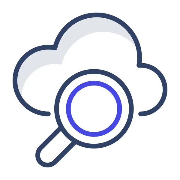 Flat Design Icon Cloud Search — Stock Vector
