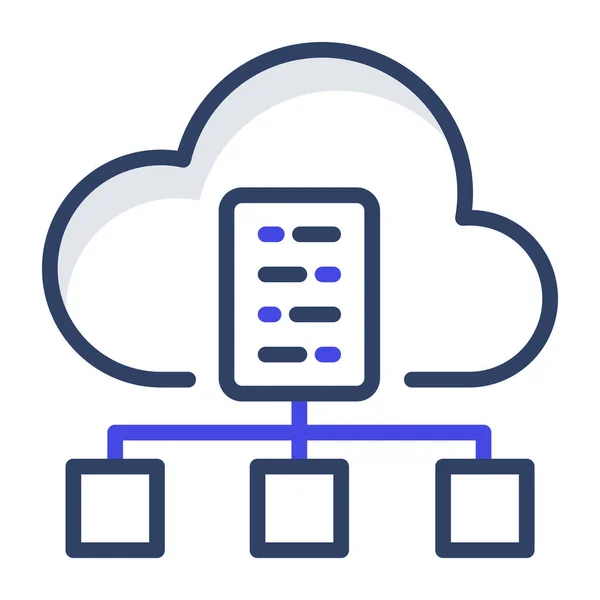 Outline Design Icon Cloud Document Network — Stock Vector