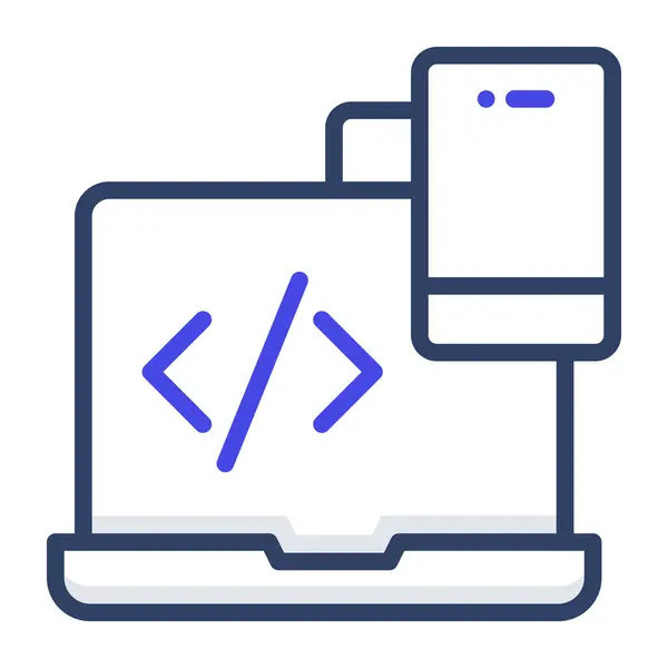 Diseño Plano Icono Codificación Del Sistema — Archivo Imágenes Vectoriales