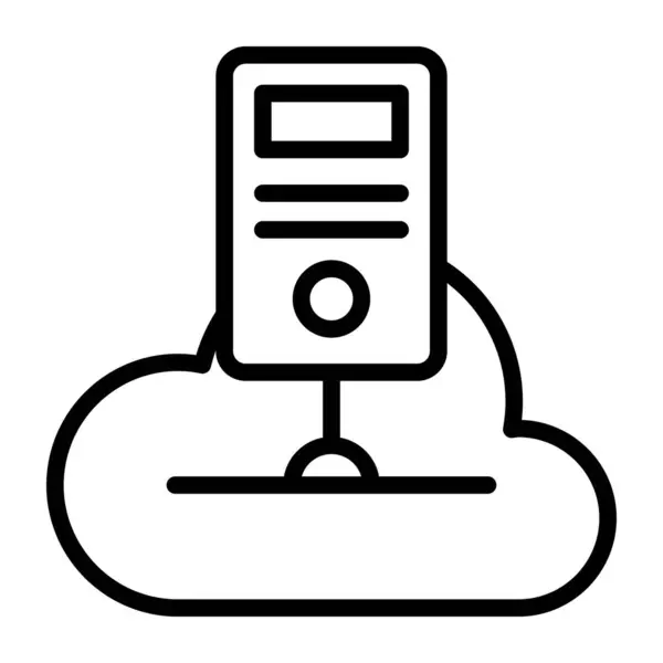 一个线性设计 云端服务器的图标 — 图库矢量图片