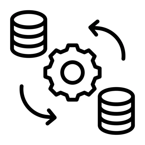 Design Esboço Ícone Gerenciamento Banco Dados — Vetor de Stock