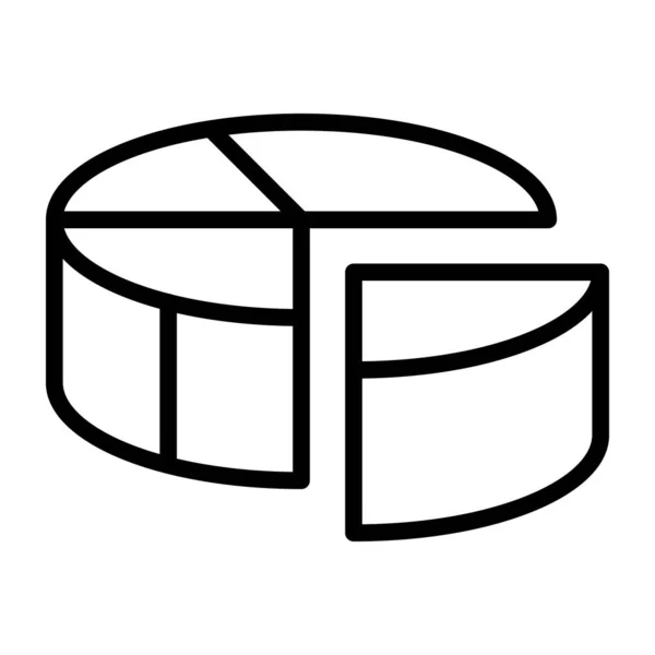 Liniowy Wzór Ikona Wykresu Ciasta — Wektor stockowy