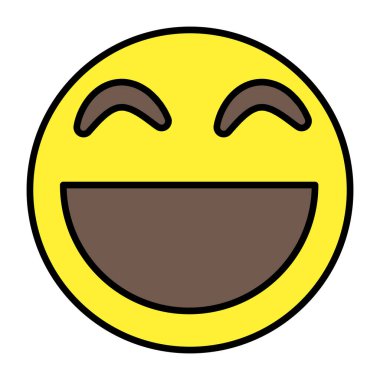 Ağzı açık bir yüz, gülen emojinin simgesi. 