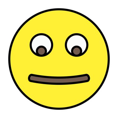 Tarafsız emojinin renkli tasarım simgesi 