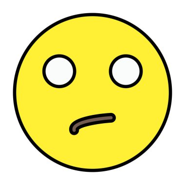 Kafası karışmış yüz emojisinin simge tasarımı 