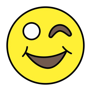 Göz kırpan surat emojisinin eşsiz bir tasarım simgesi. 