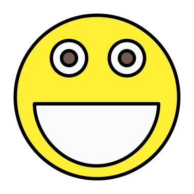 Ağzı açık bir yüz, gülen emojinin simgesi. 