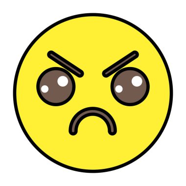 Düzenlenebilir vektör kızgın emojinin düz tasarım simgesi 