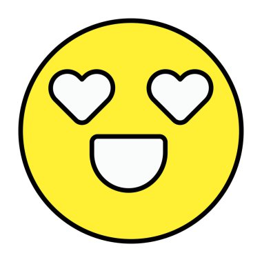 Kalp gözlerinin vektör tasarımı düz biçimdedir 