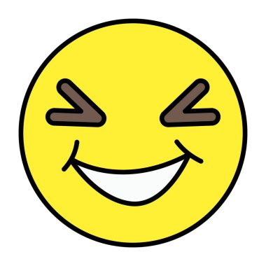 Göz şaşısı yüzünün renkli bir tasarım simgesi 