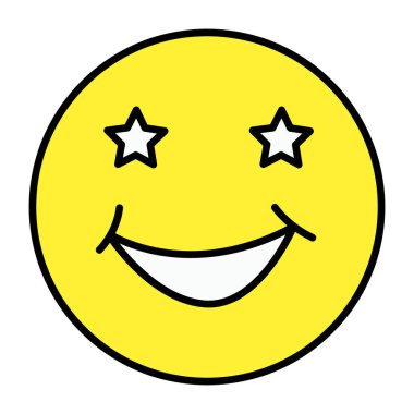 Yıldız gözleri emojisinin mükemmel bir tasarım simgesi. 