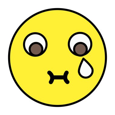 Ağlayan yüzüyle Emoji. 