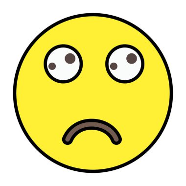 Endişeli yüzün modaya uygun vektör tasarımı 