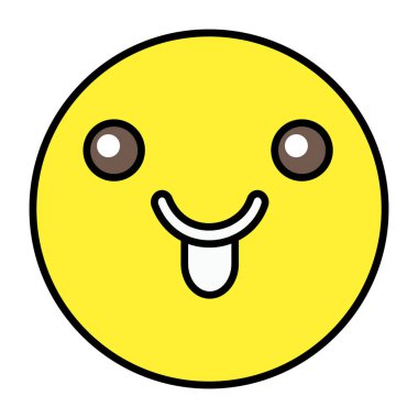 Çılgın yüz emojisinin modern tarz simgesi 